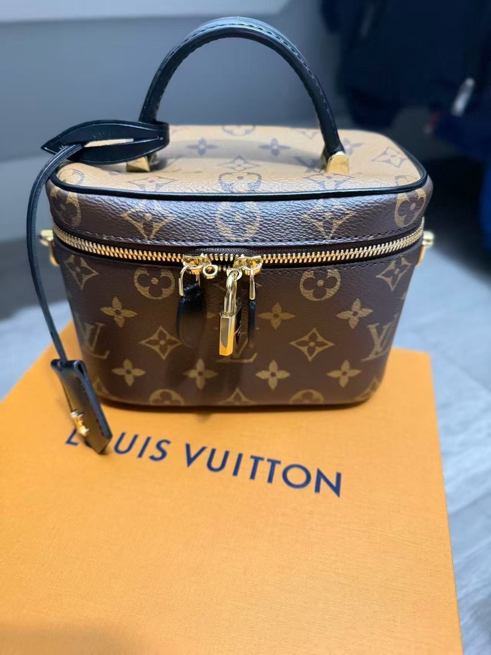 Louis Vuitton Monogram Vanity Case Crossbody with Gold Hardware